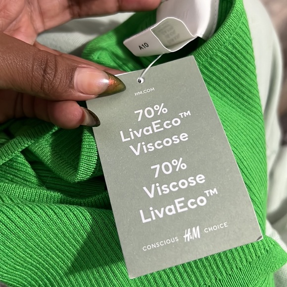 0500 NWT H&M Tie-front Bralette in green sz XXL - Picture 4 of 5